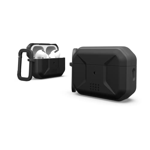 URBAN ARMOR GEAR Civilian Case für Apple AirPods Pro 2022 Hülle [Wireless-Charging kompatibel/Status LED sichtbar, Lightning Anschluss Abdeckung, Abnehmbarer Karabinerhaken] schwarz von URBAN ARMOR GEAR