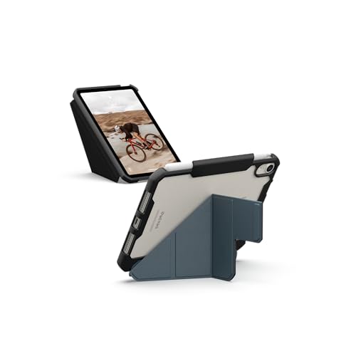URBAN ARMOR GEAR Essential Armor Folio Apple iPad mini Hülle (A17 Pro - 7. Generation 2024, 6. Generation 2022) (Wake / Sleep, Apple Pencil Halter, Standfunktion) blau (transparent) von URBAN ARMOR GEAR