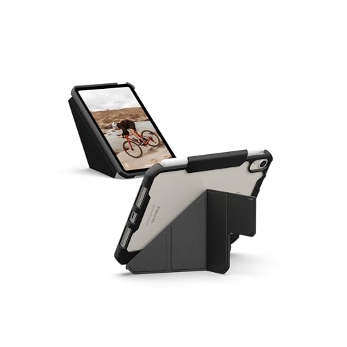 URBAN ARMOR GEAR Essential Armor Folio Apple iPad mini Hülle (A17 Pro - 7. Generation 2024, 6. Generation 2022) (Wake / Sleep, Apple Pencil Halter, Standfunktion) schwarz (transparent) von URBAN ARMOR GEAR