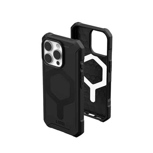 URBAN ARMOR GEAR Essential Armor MS Case kompatibel mit Apple iPhone 16 Pro Hülle (50% recyceltes Material, Wireless Charging/Magnetisches Laden optimiert, 4,6m Fallschutz) schwarz von URBAN ARMOR GEAR