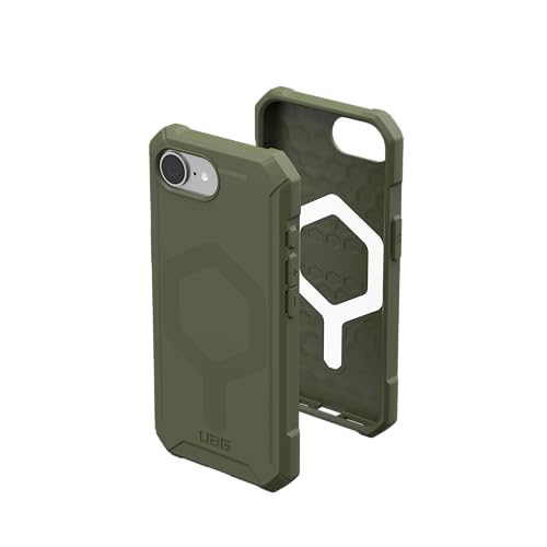 URBAN ARMOR GEAR Essential Armor MS Case kompatibel mit Apple iPhone 16E Hülle (Wireless Charging/Magnetisches Laden optimiert, 4,6m Fallschutz) Olive drab von URBAN ARMOR GEAR