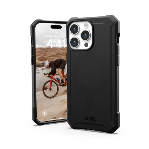 Urban Armor Gear Essential MS Case kompatibel mit Apple iPhone 15 Pro Max Hülle [50% recyceltes Material, Wireless Charging/Magnetisches Laden optimiert, 4,6m Fallschutz] schwarz von URBAN ARMOR GEAR