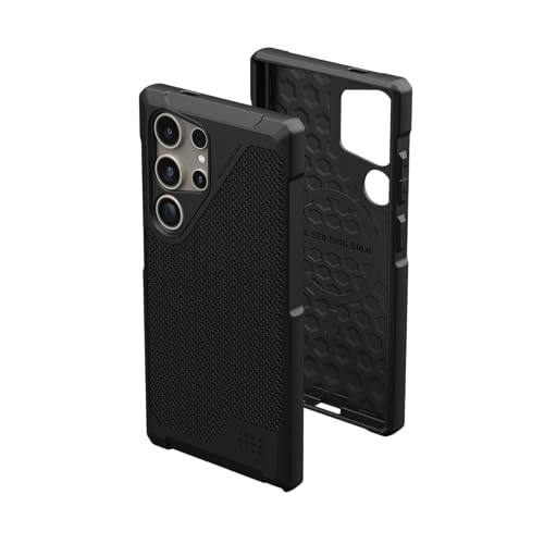 URBAN ARMOR GEAR Metropolis LT Case Samsung Galaxy S24 Ultra Hülle [Offiziell Designed for Samsung Zertifiziert, Wireless Charging (Qi) / Magnetische Aufladung kompatibel] Kevlar schwarz von URBAN ARMOR GEAR