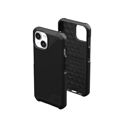 URBAN ARMOR GEAR Metropolis LT Case kompatibel mit Apple iPhone 15 Hülle [Fallschutz nach Militärstandard, Wireless Charging (Qi) / Magnetische Aufladung kompatibel] Kevlar schwarz von URBAN ARMOR GEAR