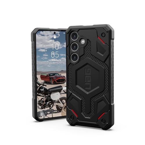 URBAN ARMOR GEAR Monarch Case Samsung Galaxy S24 Hülle [Designed for Samsung Zertifiziert, Wireless Charging kompatibel, 6 Meter Fallschutz nach Militärstandard] Kevlar schwarz von URBAN ARMOR GEAR