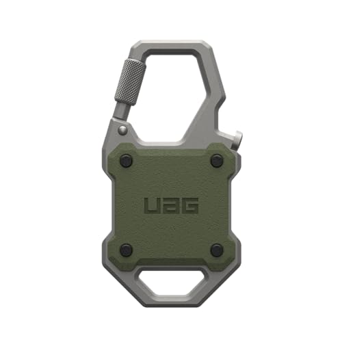 URBAN ARMOR GEAR Monarch Case für Apple AirTag Hülle (Airtags Schlüsselanhänger, Verschließbarer Karabinerhaken / Flaschenöffner, Befestigung am Schlüssel / Rucksack / Gepäck) olive drab von URBAN ARMOR GEAR