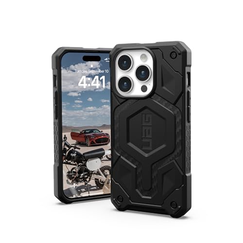 Urban Armor Gear Monarch Pro Schutzhülle kompatibel mit Apple iPhone 15 Pro Hülle [Wireless Charging/Magnetische Aufladung kompatibel, 5-Schichten Schutz] Carbon Fiber von URBAN ARMOR GEAR
