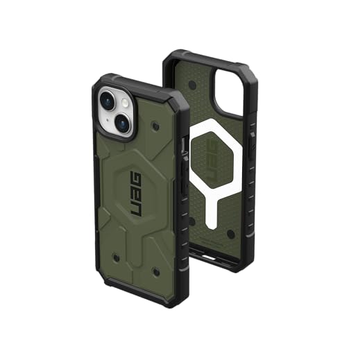 URBAN ARMOR GEAR Pathfinder Hülle kompatibel mit Apple iPhone 15 Case [Wireless Charging/Magnetisches Aufladen kompatibel, Fallschutz nach Militärstandard] Olive drab von URBAN ARMOR GEAR