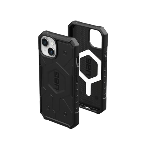 URBAN ARMOR GEAR Pathfinder Hülle kompatibel mit Apple iPhone 15 Plus Case [Wireless Charging/Magnetisches Aufladen kompatibel, Fallschutz nach Militärstandard] schwarz von URBAN ARMOR GEAR