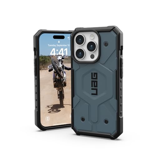 URBAN ARMOR GEAR UAG Hülle [Aktualisierte Version] Kompatibel mit iPhone 15 Pro Hülle 6,1 Zoll Pathfinder Cloud Blue Eingebauter Magnet Kompatibel mit MagSafe Charging Rugged Military Grade von URBAN ARMOR GEAR
