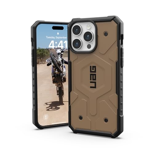URBAN ARMOR GEAR Pathfinder Hülle kompatibel mit Apple iPhone 15 Pro Max Case [Wireless Charging/Magnetisches Aufladen kompatibel, Fallschutz nach Militärstandard] Dark Earth von URBAN ARMOR GEAR