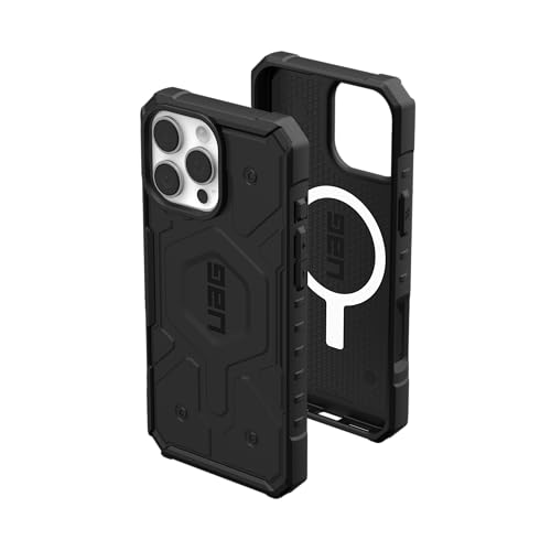URBAN ARMOR GEAR Pathfinder MS Hülle kompatibel mit Apple iPhone 16 Pro Max Case (Wireless Charging/Magnetisches Aufladen kompatibel, Fallschutz nach Militärstandard) schwarz von URBAN ARMOR GEAR