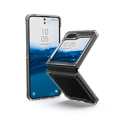 URBAN ARMOR GEAR Plyo Case für Samsung Galaxy Z Flip5 Hülle [Offiziell Designed for Samsung Zertifiziert, Fallschutz nach Militärstandard, Air-Soft Ecken] Ice (transparent) von URBAN ARMOR GEAR