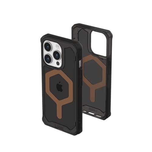 URBAN ARMOR GEAR Plyo Hülle kompatibel mit Apple iPhone 15 Pro [Wireless Charging/Magnetisches Aufladen kompatibel, Sturzfeste Air-Soft Ecken, Erhöhter Rand] schwarz/Bronze von URBAN ARMOR GEAR
