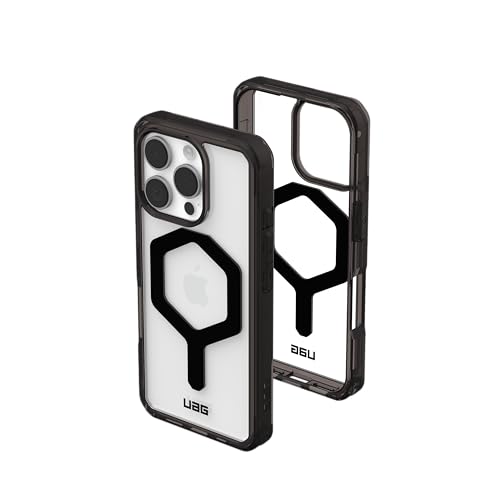 URBAN ARMOR GEAR Plyo MS Case kompatibel mit Apple iPhone 16 Pro Hülle (Wireless Charging/Magnetisches Aufladen kompatibel, Air-Soft Ecken, Erhöhter Rand) schwarz/transparent/schwarz von URBAN ARMOR GEAR