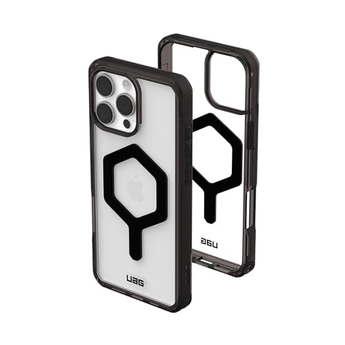URBAN ARMOR GEAR Plyo MS Case kompatibel mit Apple iPhone 16 Pro Max Hülle (Wireless Charging/Magnetisches Aufladen kompatibel, Air-Soft Ecken, Erhöhter Rand) schwarz/transparent/schwarz von URBAN ARMOR GEAR