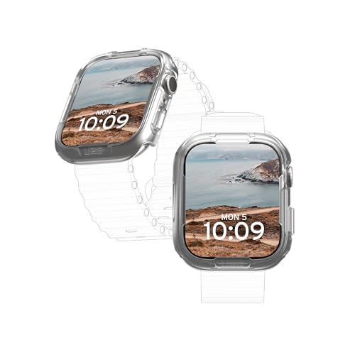 URBAN ARMOR GEAR Scout Case für Apple Watch 9/8/7 (45mm) Hülle (Sturz- und stoßsicher, Apple Watch Case nach US-Militärstandard, Robust und Passgenau, Displayschutz durch erhöhten Rand) Clear von URBAN ARMOR GEAR