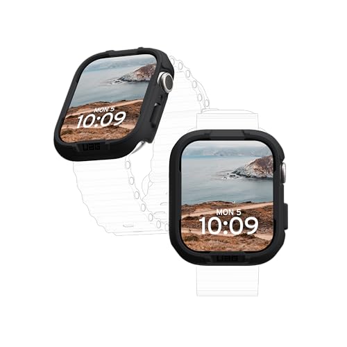 URBAN ARMOR GEAR Scout Case für Apple Watch 9/8/7 (45mm) Hülle (Sturz- und stoßsicher, Apple Watch Case nach US-Militärstandard, Robust und Passgenau, Displayschutz durch erhöhten Rand) schwarz von URBAN ARMOR GEAR