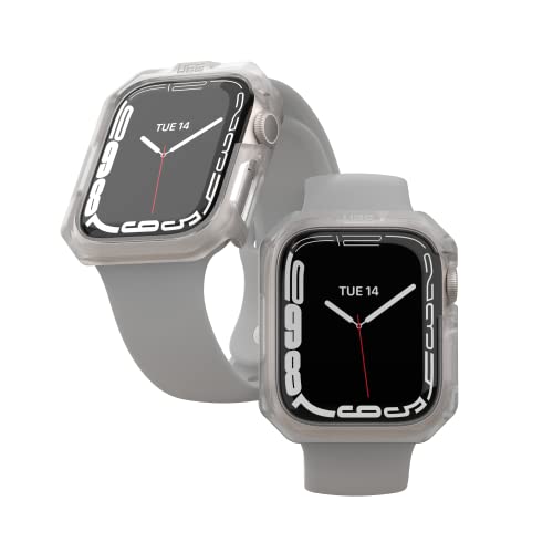 URBAN ARMOR GEAR Scout Case für Apple Watch 9/8/7 (45mm) Hülle [Sturz- und stoßsicher, Apple Watch Case nach US-Militärstandard, Robust, Passgenau, Displayschutz durch erhöhten Rand] Frosted Clear von URBAN ARMOR GEAR