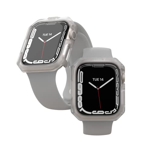 Urban Armor Gear Scout Case für Apple Watch 7 (45mm) Hülle [Sturz- und stoßsicher, Apple Watch Case nach US-Militärstandard, Robust und Passgenau, Displayschutz durch erhöhten Rand] frosted clear von Urban Armor Gear
