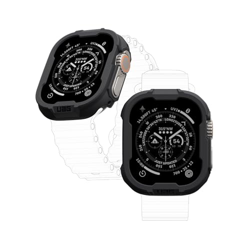 URBAN ARMOR GEAR Scout Case für Apple Watch Ultra/Watch Ultra 2 (49mm) Hülle [Sturz- und stoßsicher, Apple Watch Case nach US-Militärstandard, Displayschutz] schwarz von URBAN ARMOR GEAR