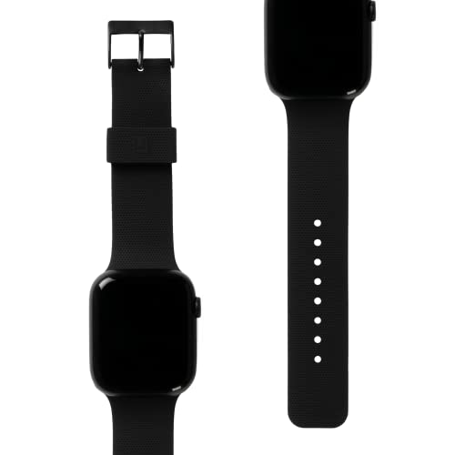 URBAN ARMOR GEAR Silikon Armband für Apple Watch 49mm / 45mm / 44mm / 42mm [Watch Ultra, Watch SE, Series 8/7 / 6/5 / 4/3 / 2/1, Weiches Silikon, Edelstahl Verschluss] schwarz von URBAN ARMOR GEAR