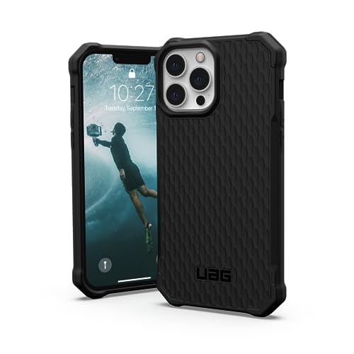 URBAN ARMOR GEAR UAG Schutzhülle für iPhone 13 Pro Max, 17 cm (6,7 Zoll), Essential Armor, schwarz, robuste, stoßfeste, antimikrobielle Schutzhülle von URBAN ARMOR GEAR