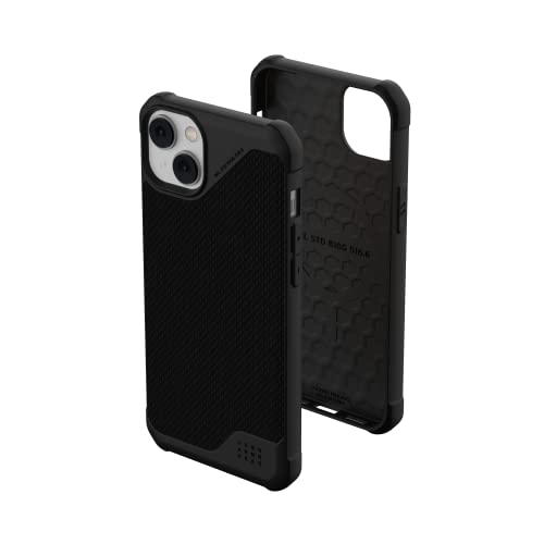 Urban Armor Gear Metropolis LT Hülle kompatibel mit Apple iPhone 14 Plus [Fallschutz nach Militärstandard, Wireless Charging (Qi) / Magnetische Aufladung kompatibel] Kevlar schwarz von URBAN ARMOR GEAR