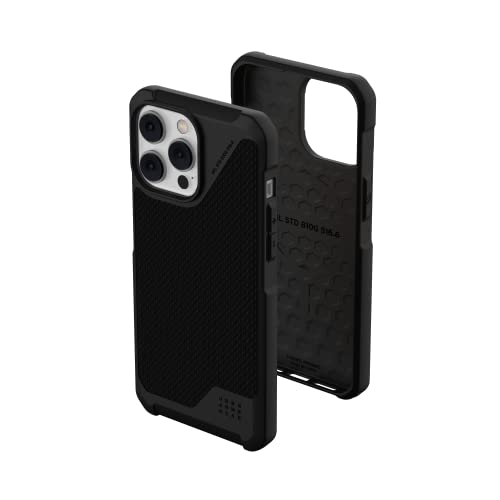Urban Armor Gear Metropolis LT Hülle kompatibel mit Apple iPhone 14 Pro Max [Fallschutz nach Militärstandard, Wireless Charging (Qi) / Magnetische Aufladung kompatibel] Kevlar schwarz, 114051113940 von URBAN ARMOR GEAR