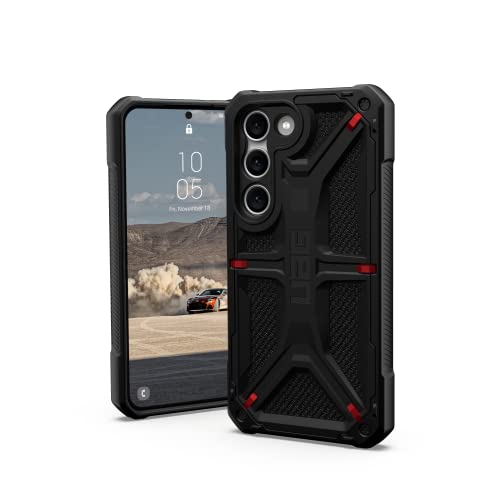 Urban Armor Gear Monarch Case Samsung Galaxy S23 Hülle [Designed for Samsung Zertifiziert, Wireless Charging kompatibel, 6 Meter Fallschutz nach Militärstandard] Kevlar schwarz von URBAN ARMOR GEAR