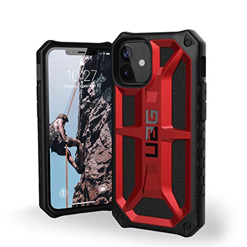 Urban Armor Gear Monarch Hülle Apple iPhone 12 Mini (5,4" Zoll) Schutzhülle (5-Schichten Schutz nach Militärstandard, Wireless Charging kompatibel, Sturzfest, Ultra Slim Bumper) rot (Crimson) von URBAN ARMOR GEAR