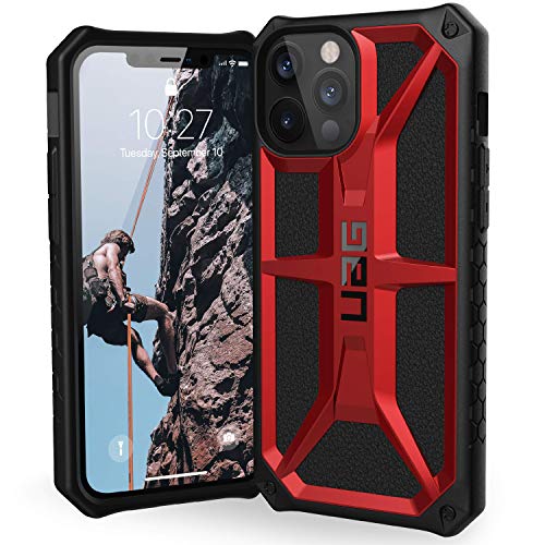 Urban Armor Gear Monarch Hülle Apple iPhone 12 Pro Max (6,7" Zoll) Cover (Wireless Charging kompatibel, Fallschutz nach Militärstandard, Sturzfeste Handyhülle, Ultra Slim Bumper) rot (crimson) von URBAN ARMOR GEAR