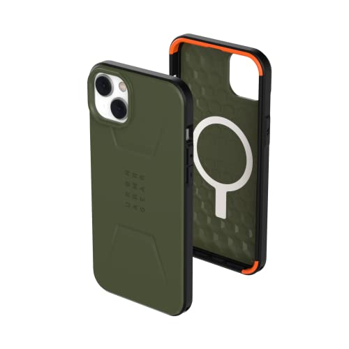 Urban Armor Gear UAG Civilian Hülle kompatibel mit Apple iPhone 14 Plus [Wireless Charging/Magnetische Aufladung kompatibel, Sturzfeste Handyhülle, Erhöhter Rand] Olive grün von URBAN ARMOR GEAR