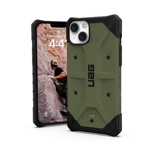 Urban Armor Gear UAG Pathfinder Hülle kompatibel mit Apple iPhone 14 Plus [Wireless Charging kompatibles Cover, Fallschutz nach Militärstandard, Ultra Slim Bumper] Olive von URBAN ARMOR GEAR