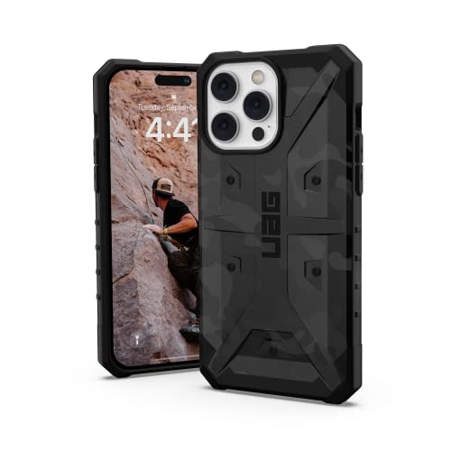 Urban Armor Gear UAG Pathfinder SE Hülle kompatibel mit Apple iPhone 14 Pro Max [Wireless Charging kompatibles Cover, Fallschutz nach Militärstandard, Ultra Slim Bumper] schwarz camo, 114059114061 von URBAN ARMOR GEAR