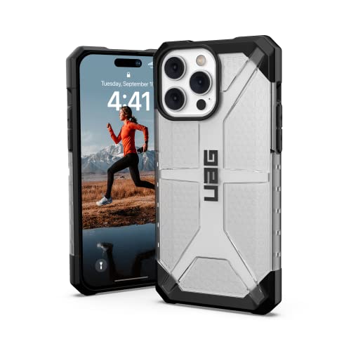 Urban Armor Gear UAG Plasma Hülle kompatibel mit Apple iPhone 14 Pro Max [Wireless Charging kompatibles Cover, Sturzfeste Handyhülle, Erhöhter Rand] transparent, 114067114343 von URBAN ARMOR GEAR