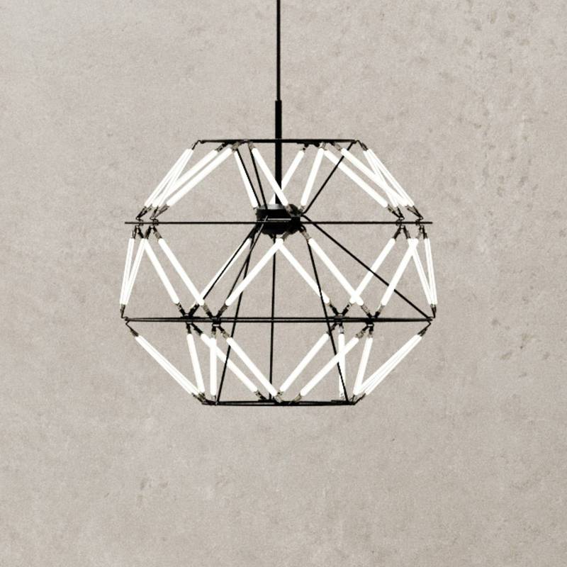 LED-Hängeleuchte Euclide, schwarz, Metall, 35 cm breit von URBAN by Sforzin