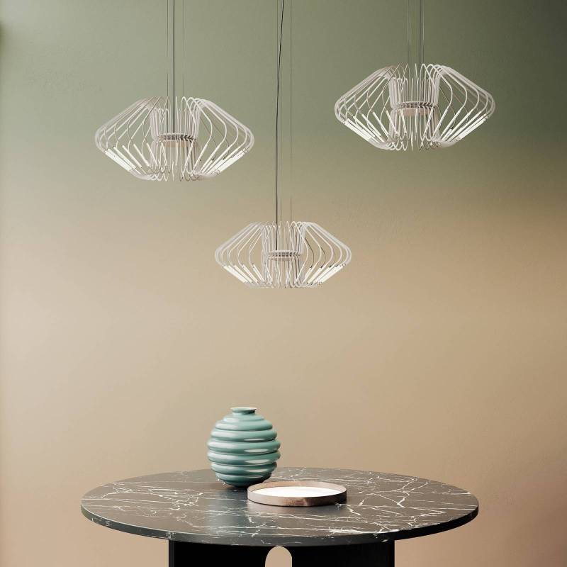 LED-Hängeleuchte Filo, beige, Metall, Ø 50 cm, 2.700 K von URBAN by Sforzin