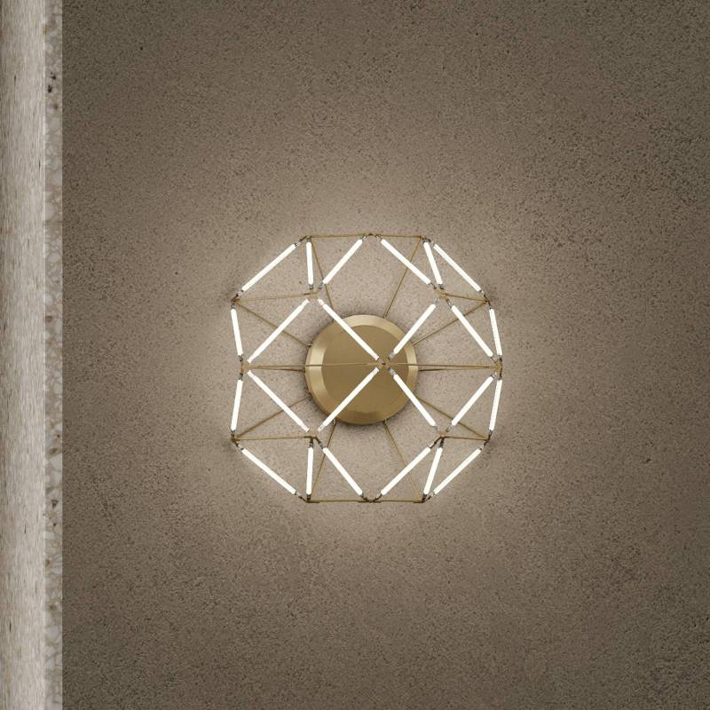 LED-Wandleuchte Euclide, goldfarben, Metall, 37,5 cm breit von URBAN by Sforzin