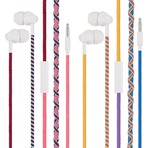 URIZONS [2Packs kopfhörer Bunte mit Kabel und mikrofon Ohrhörer 3.5mm - Headset Handy Ohrstöpseln und Premium HiFi-Klang in Ear kopfhörer Ideal für iPhone Kinder von URIZONS