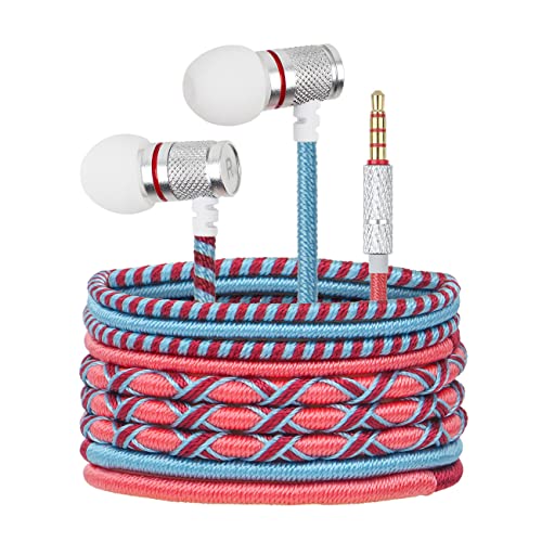 URIZONS 3,5 Jack In-Ear Kopfhörer mit Kabel Bunte geflochtene Kopfhorer - Schnur 6,0mm Lautsprecher Ohrhörer mit Mikrofon Geräuschunterdrückung für Kinder für das iPhone von URIZONS