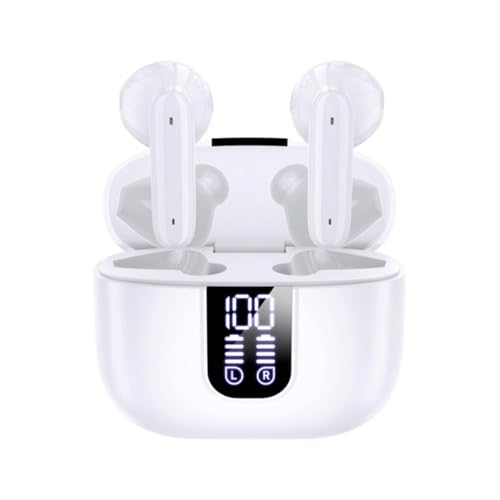 URIZONS ENC Noise Reduction Bluetooth In-Ear Kopfhörer – Wireless Ohrhörer In Ear Earbuds kabellose Kopfhorer für Sportreisen mit USB C Ladekabel und Power Display – Weiß von URIZONS