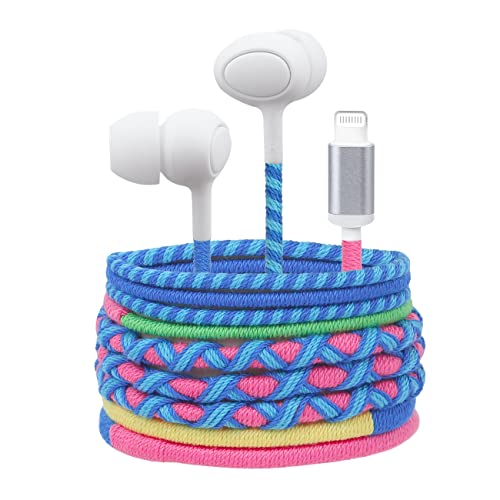 URIZONS In-Ear bunt Lighting Kopfhörer mit Kabel - verdrahtet bieten Lautstärkeregler und Mikrofon, kompatibel mit I PHONE12/11/11Pro/Max/XS/Max/XR/X/8/Plus/7, Tablets, Laptop von URIZONS