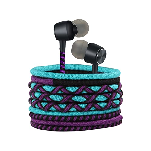 URIZONS Kabelgebundene In Ea Kopfhörer bunt - Sport Bass Kopfhörer geflochten mit Mikrofon Geräuschisolierung 3,5 mm Stereo Kopfhörer Kompatibel mit for mp3 Samsung von URIZONS