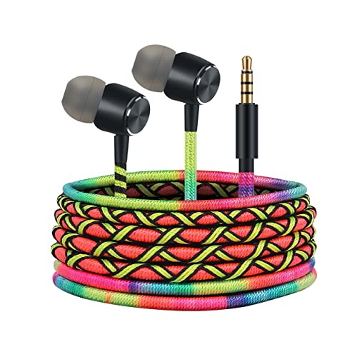 URIZONS Kabelgebundene bunt Kopfhörer für Kinder - In Ear mit Kabel Ohrhörer Mikrofon und Fernbedienung In-Ohr Headset für Laptoptabletten Android geflochtener Faden Regenbogen URIZONS Kabelgebundene bunt Kopfhörer für Kinder - In Ear mit Kabel Ohrhörer Mikrofon und Fernbedienung In-Ohr Headset für Laptoptabletten Android geflochtener Faden Regenbogen von URIZONS