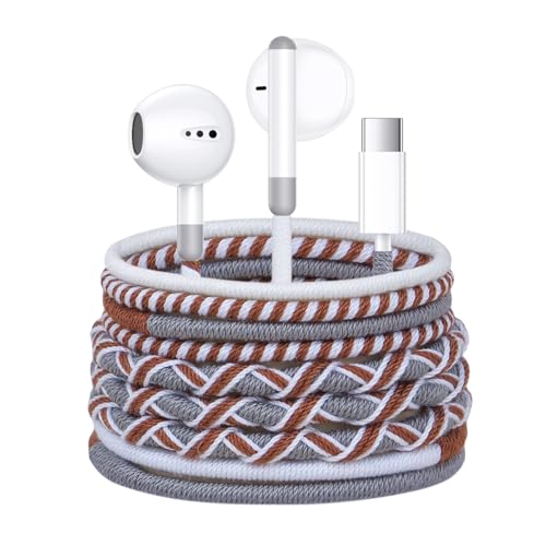 URIZONS USB C In-Ear Kopfhörer mit Mikrofon und Lautstärkeregler - Bunte Kopfhorer Geflochtene Kabel, Anti-Schmutz und Tangle-Free Design, Kompatibel mit iPhone 15/16 und Anderen Geräten mit Tipo C von URIZONS