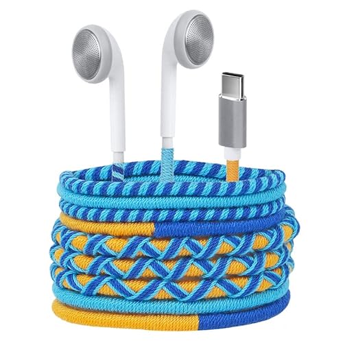 URIZONS USB C Kopfhörer Typ C Ohrhörer bunt - In-Ear Kopfhörer geflochten mit Mikrofon Lautstärkeregler und Pure Sound Ohrhörer für Huawei Samsung Google Pixel (44#) von URIZONS