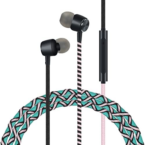 URIZONS kopfhoer in Ear kopfhörer mit Kabel Ohrhörer bunt - mit Mikrofon und Fernbedienung In-Ohr Headset für Laptoptabletten Android Smartphones Handstrickgarn Stamm gewickelt Türkis URIZONS kopfhoer in Ear kopfhörer mit Kabel Ohrhörer bunt - mit Mikrofon und Fernbedienung In-Ohr Headset für Laptoptabletten Android Smartphones Handstrickgarn Stamm gewickelt Türkis von URIZONS