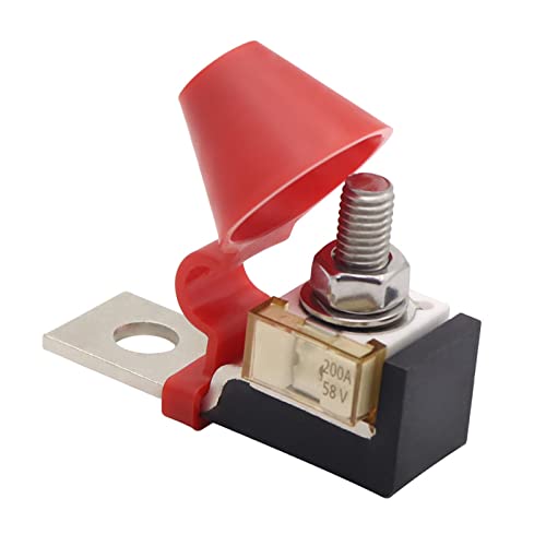 Autobatterie Sicherungshalter Terminal Sicherungsblock Kit mit Schutzkappe 200A Sicherungshalter Batterie-Sicherungsklemmen Wasserdichter Stud Single Terminal Sicherungsblock Anschluss Sicherungsblock von URPIZY