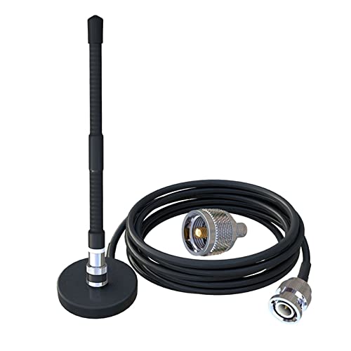 CB-Antenne 27MHz CB-Funkantenne Weiche Peitsche mit Magnetfuß BNC PL259 Stecker Kompatibel mit Cobra Midland Uniden Maxon Mobile CB-Funkantennen-Kit Tragbarer CB-Radio-Mobilfunk-Scanner für PKW LKW von URPIZY